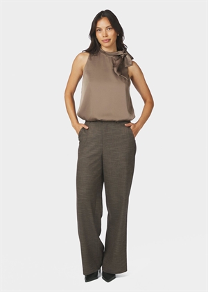 Veda drapy satin top Dark Taupe Neo Noir 